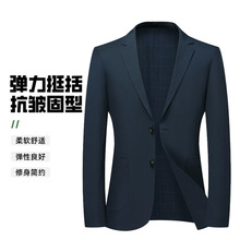 大牌同款无痕压胶春季新款单件西服商务休闲男中青年西装抖音爆款