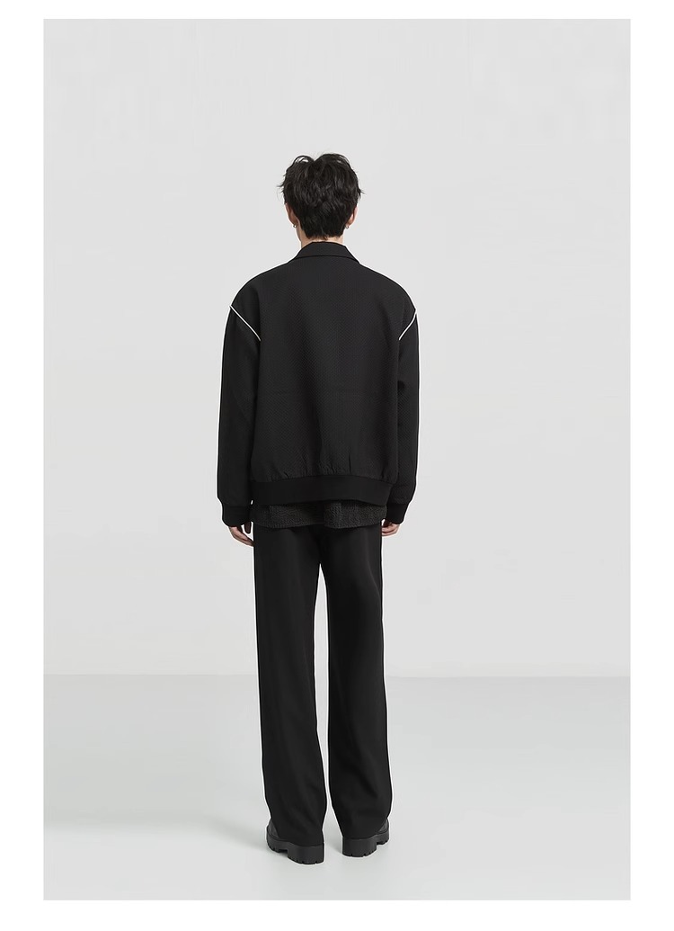 Modische Herrenjacke Mit Kontrastkante Und Revers Design_voghion.com