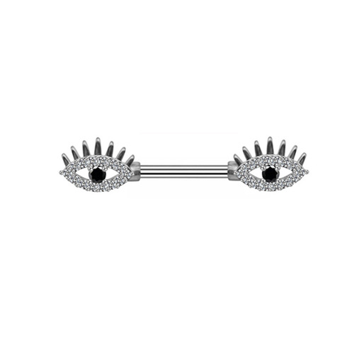 Gabby's diamond-encrusted nipple ring for cats, cherry eyes breast ring, diamond-encrusted breast studs, trendy breast studs, sexy piercing