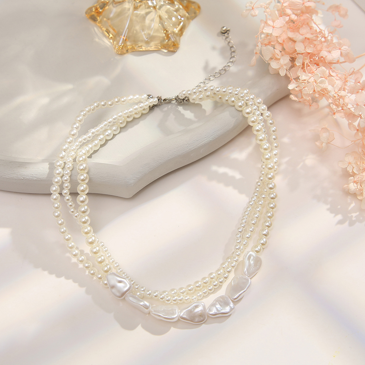 Princess Geometric Artificial Pearl Plating Womenu0027S Necklace 1 Piece