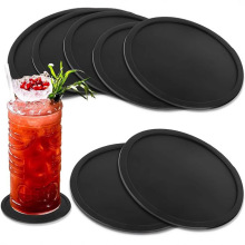 跨境硅膠杯墊 硅膠隔熱茶杯墊 圓形硅膠防滑隔熱茶杯墊可印刷LOGO