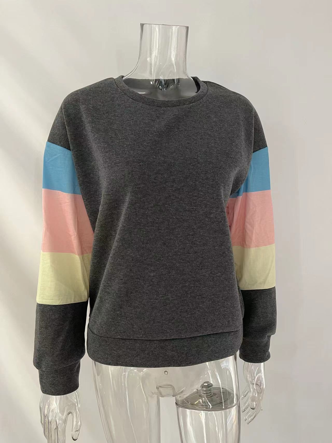 Frau Kapuzenpullover Lange Ärmel Hoodies & Sweatshirts Patchwork Mode Regenbogen display picture 2