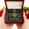 Golden cards, gift box from natural wood