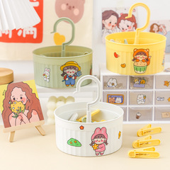 Creative bucket windproof storage clip cartoon plastic clothespin interesting food sealing clip strong storage hanging clip