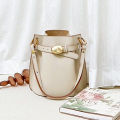 High version vegetable basket genuine leather women's bag large capacity bucket bag single shoulder crossbody bag women's cowhide handheld flower basket bag