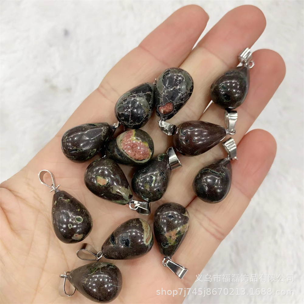 13*18mm ronda gota de agua colgante amatista natural Ojo de Tigre colgante de Piedra DIY pendientes collar de accesorios de la joyería al por mayor