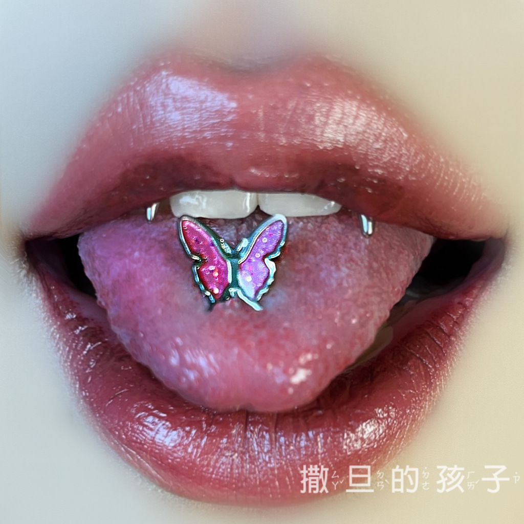 Labret stud lip piercing jewelry styling detail