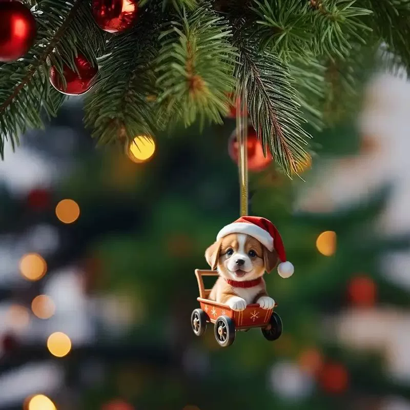 Акриловой плоский автомобиль зеркало заднего вида подвеска рождественская елка рюкзак брелок украшения