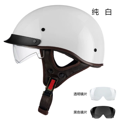 Helmet 3C Certified Fashionable Stylish, Motosiklet kaskı (dəbilqə) - rw015-pure-white-black-film-white-film-m