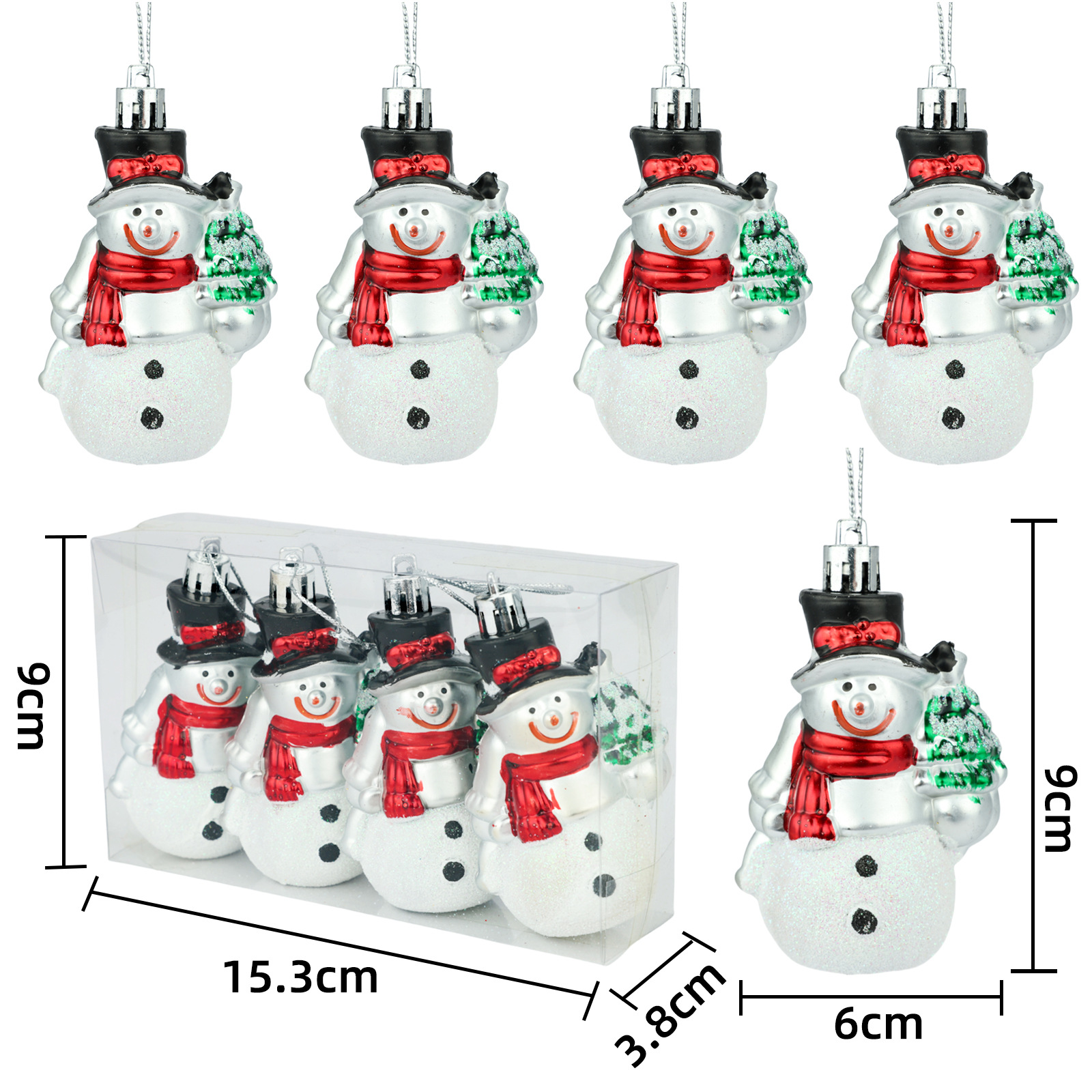 Ziemassvētku eglītes rotājums Jauns Ziemassvētku Ziemeļvalstu krāsots piekarināms sveķu kulons Sniegavīrs piekārts Creative_voghion.com