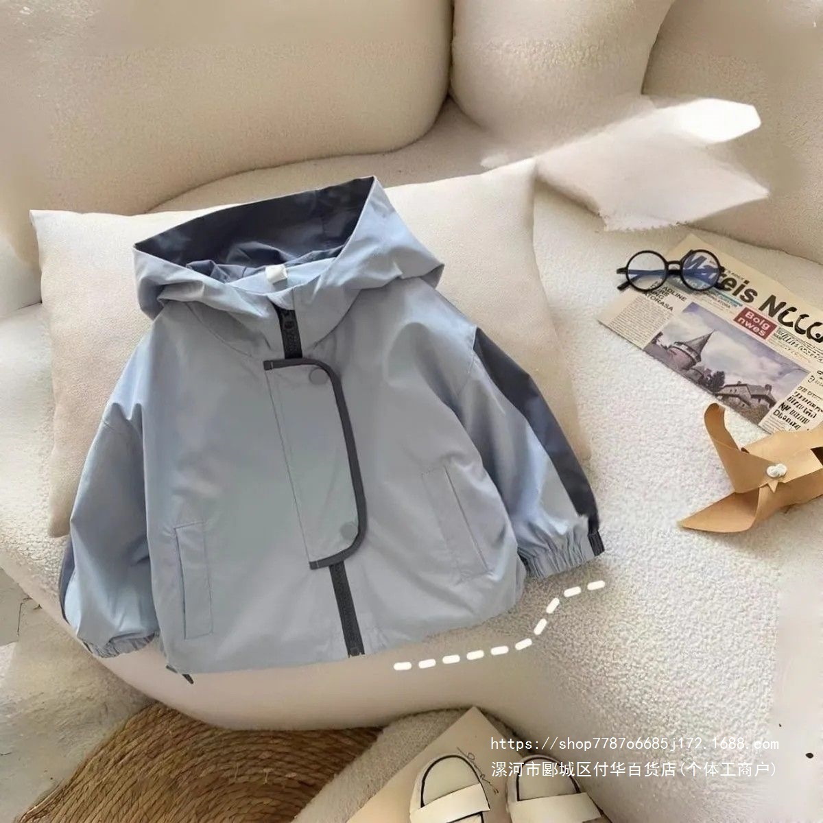 儿童外套春秋款连帽小童衣服宝宝休闲上衣春装男童百搭简约外套潮