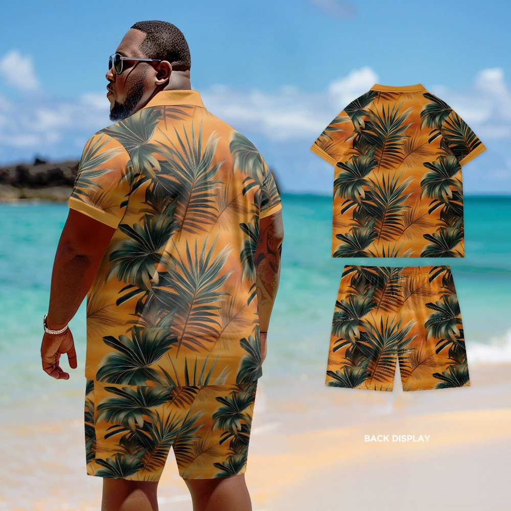 Модное поло, летний комплект, европейский стиль, plus size