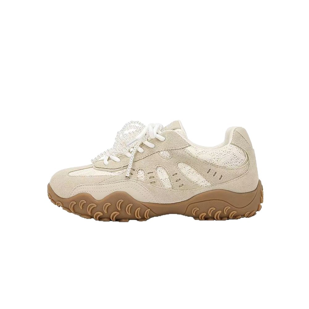 Aumente los zapatos de entrenamiento alemanes en 2025, zapatos Forrest Gump para mujer, deportes casuales, zapatos blancos, primavera y verano, nuevos zapatos plateados transpirables para correr