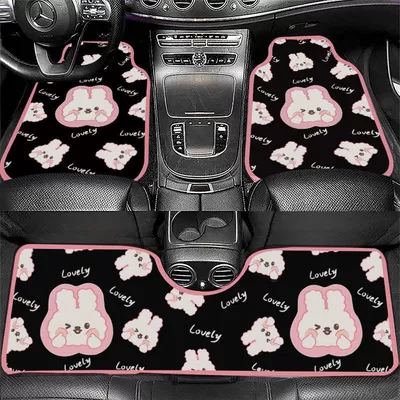 Universal Foot Pad — Wear-Resistant Mats, Available for Wholesale - poke-blush-rabbit-face-front-foot-pad-5065cm-crystal-velvet-leaflet