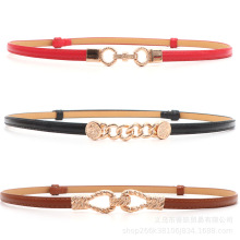 腰带女装饰连衣裙大衣时尚细款腰封百搭新款复古网红同款黑色皮带