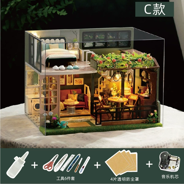 Small Ban Garden+LED Light+Tools Global+dust cover+music