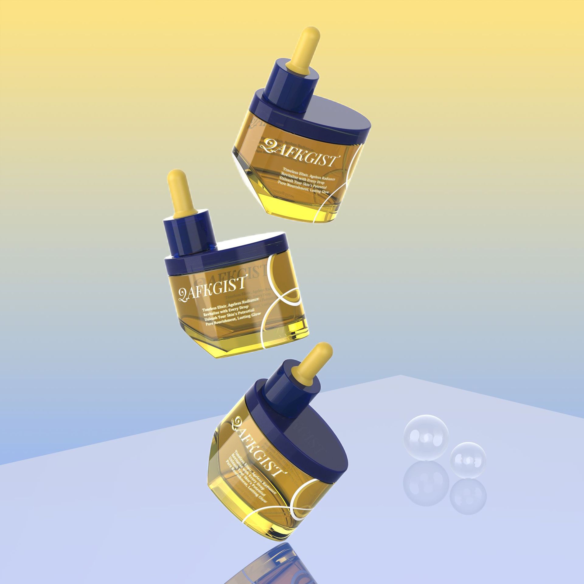 沐泽玻璃滴管瓶子30ml面部精油香水化妆品包装椭圆形眼油分装瓶子