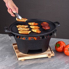 铸铁炭炉烧烤炉家用烤火炉室外围炉煮茶炉室内老式木碳取暖炉全套