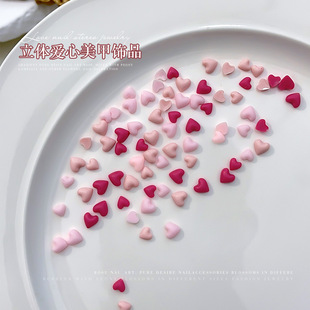 Love Nail Art Jewelry Internet Popular Big small size Sweet Joker Girl Pink Heart Resin Diamond Nail Art Decoration