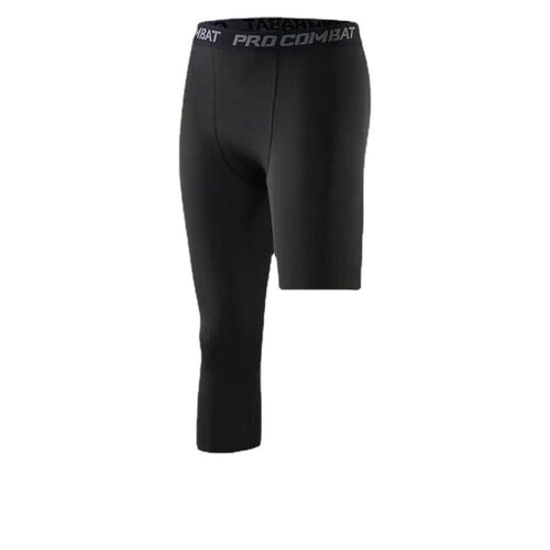 One-Leg Basketball Tight Leggings NBA Style Men's Seven-Eighth Training Fitness Leggings Breathable Sweat-Wicking Base Running Shorts