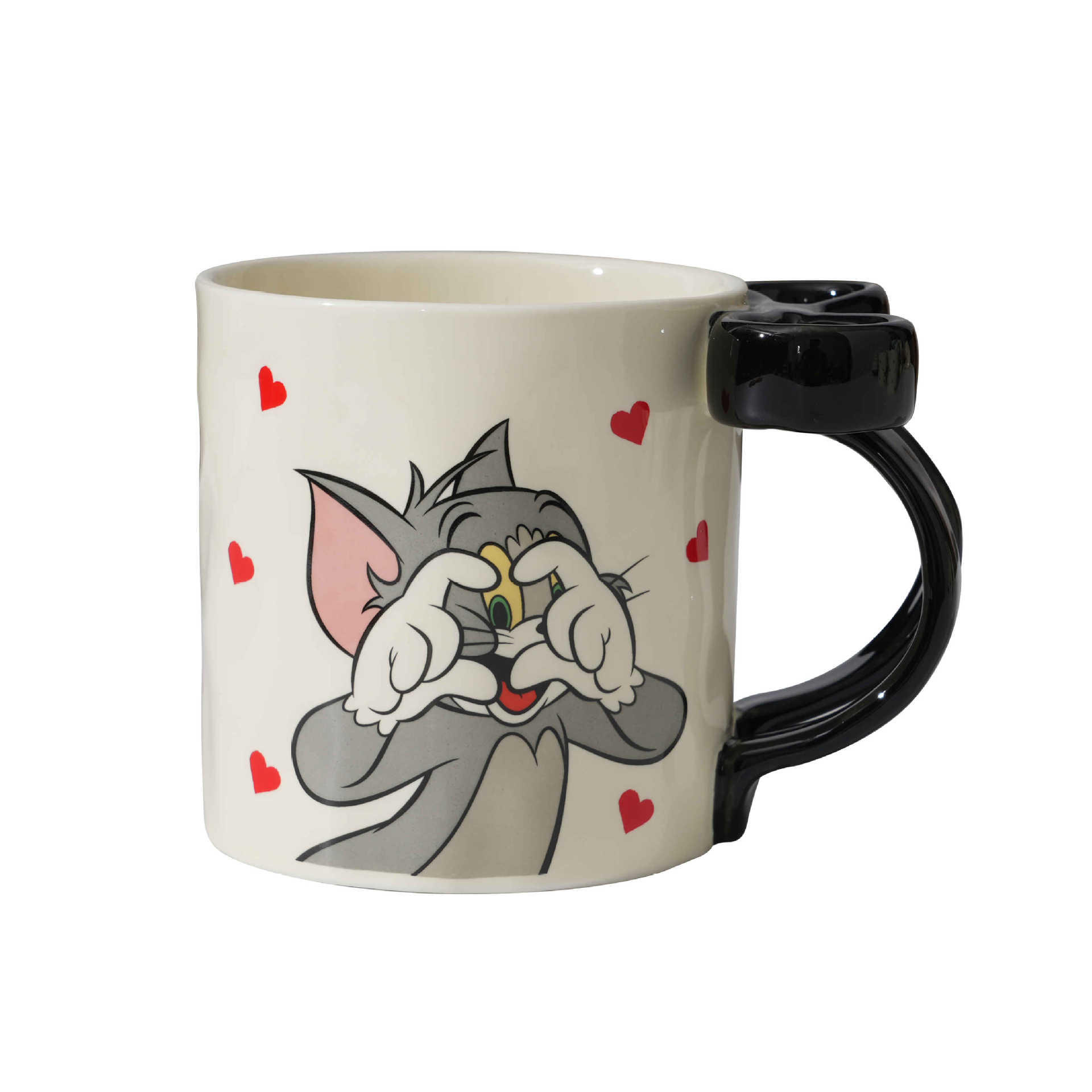 Gato y ratón tazas de marca de dibujos animados encantadores copas de agua tazas de cerámica domésticas tazas de café de oficina de alto valor facial