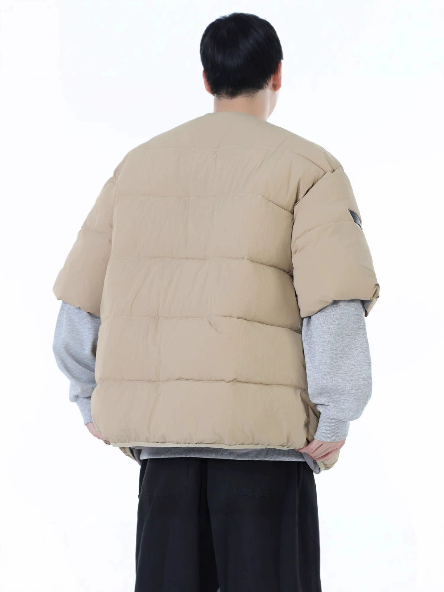 Winter vest, light and thin down jacket for elementary school students, 2025 years, with short sleeve