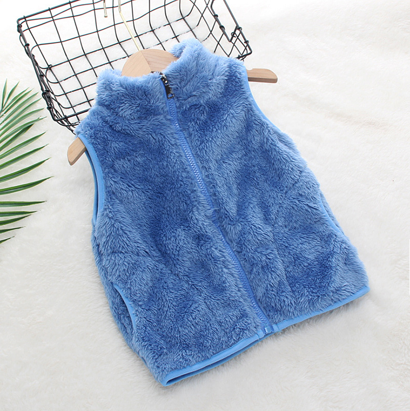 El otoño y el Invierno de Los Niños Chaleco de piel superior de los niños y niñas de Los Bebés cardigan cremallera chaleco Ártico Terciopelo engrosada chaleco