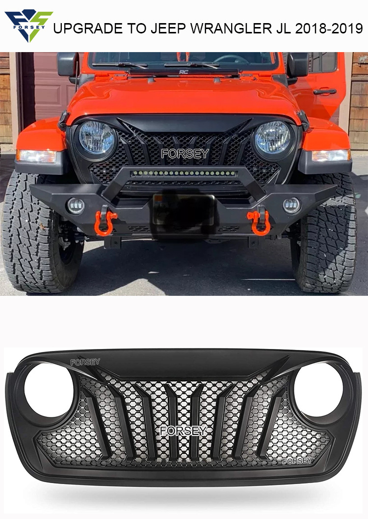 Suitable for 18-20 Jeep Wrangler JL front grille and front bumper center mesh