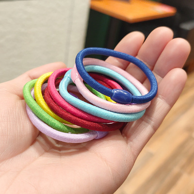 厂家直销韩版发饰 百搭糖果色小号串珠皮筋发圈 高弹扎头绳子批发