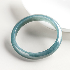 Natural A-grade jadeite blue water solid circular bracelet, peace bracelet, ice species jade bracelet, children's bracelet, wholesale jadeite from Sihui