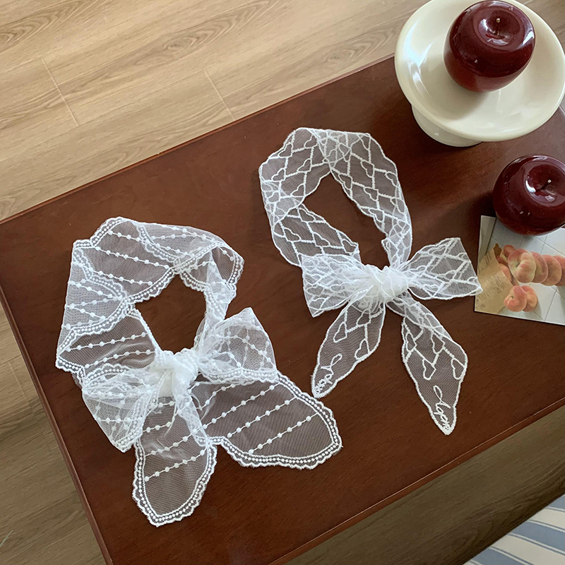 Pañuelo de seda, pañuelo de alta calidad, diadema pastoral femenina de verano, babero francés, bufanda femenina, bufanda de encaje, cinturón de cintura