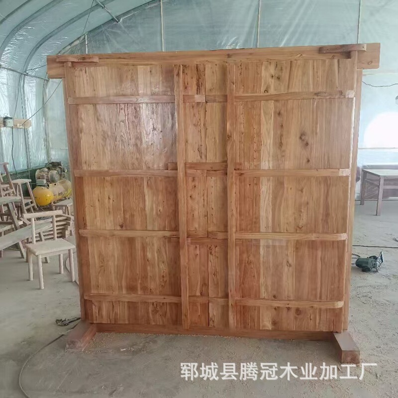 Chinese Antique Double-Door Entrance Old Elm Building Courtyard Swing Door Elm Villa Guesthouse Entrance Door Chinese Antique Double-Door Entrance Old Elm Building Courtyard Swing Door Elm Villa Guesthouse Entrance Door