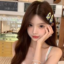 彩色画板 春日韩系甜妹花花发夹2026新款Y2K风刘海夹子
