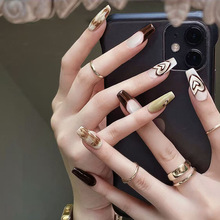��ɫ���ӽ��ǐ��ĕ�Ⱦ�W���L�ɲ�ж������24Ƭpress on nails