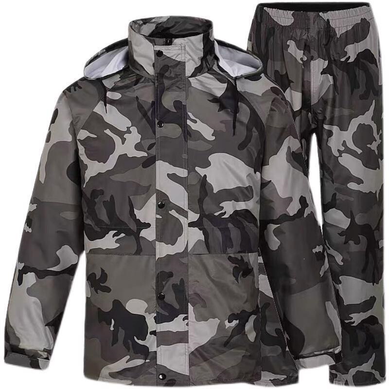Waterproof Outdoor Raincoat and Rain Pants Set for Men and Women, Full-Body Motorcycle Rain Gear, Split-Type Heavy Rain Raincoat with Large Floral Pattern