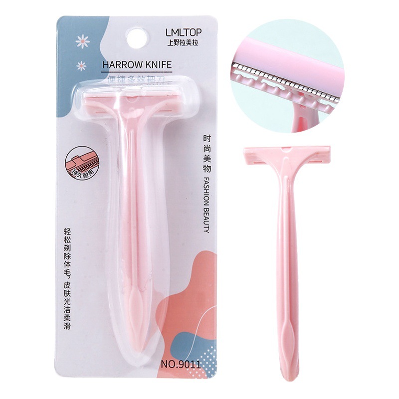 LMLTOP T-tipo cuchillo de Rake con red protectora cuchillo de afeitar de acero inoxidable axila pelo pierna cuchillo de depilación 9011