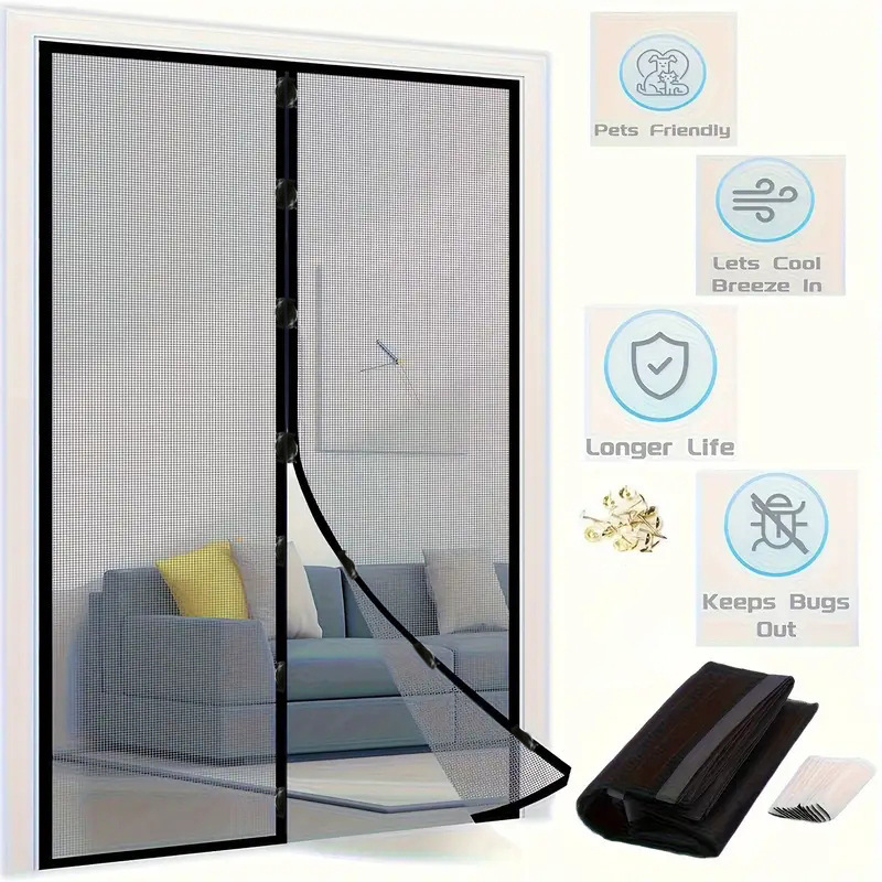Door Curtain Magnetic Anti-mosquito Door Curtain Screen Door Window Anti-mosquito Door Curtain Punch-free Door Curtain Bedroom Shelter Curtain Door Curtain Summer