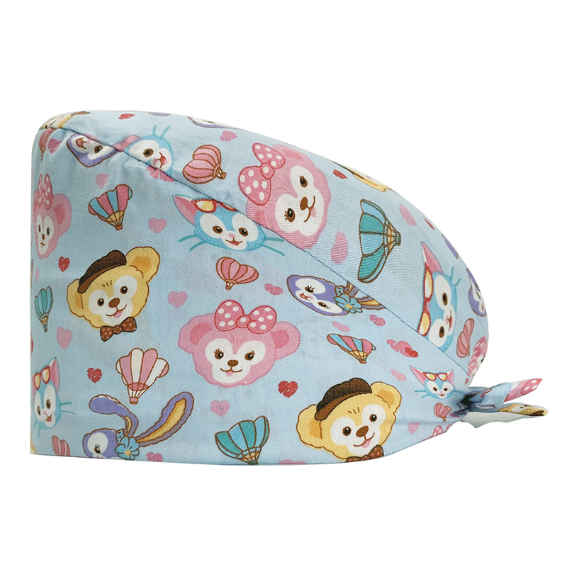 Estomatólogo casquillo de la enfermera transpirable tapa de la sala de operaciones hembra de algodón puro tapa de trabajo médico de la sala de operaciones tapa de cocina médica