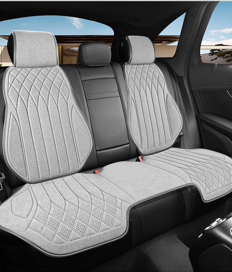 New Cross-Border Suede Semi-Enclosed Slim Waist Car Seat Cushion Wholesale Single Seat Double Seat Universal for All Seasons Multi-Piece Set