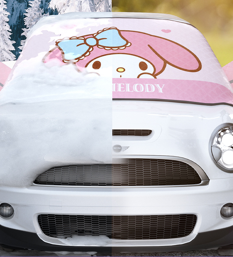 Sanrio Snow Cover for Car Windshield, Anti-Freeze Cover, Anti-Snow Cover, Winter Thickened Car Cover, Windshield Snow Cover
