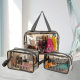 Korean PVC Transparent Cosmetic Bag for Business Trips, Waterproof Cosmetics Bag, Large Capacity Satchel Cosmetic Storage Bag