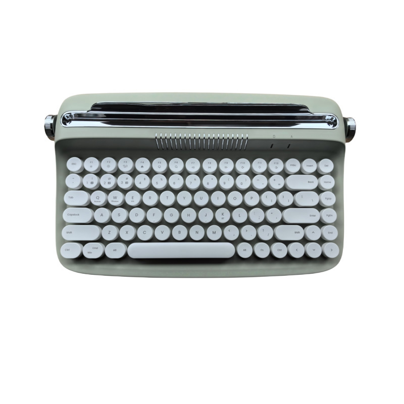2024 New Color Bluetooth wireless keyboard typewriter tablet PC mobile phone fashion retro round key cap