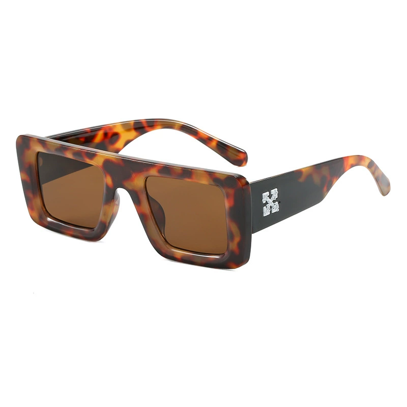 Новые квадратные очки, европейско-американское сочетание цветов SUNGLASSES кросс-бордер снежинка аксессуары X широкие-штаны солнцезащитные очки оптом фабрика