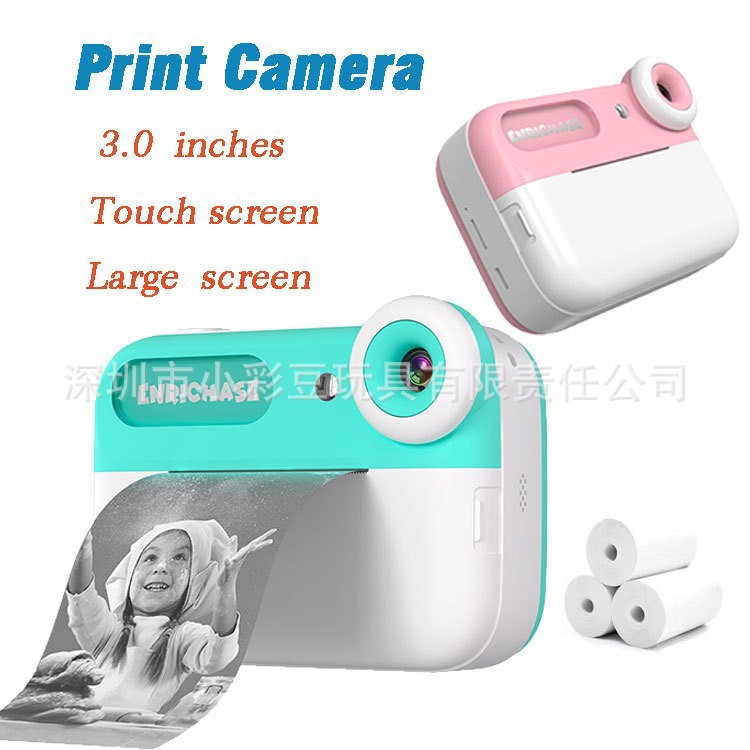 Niños fotografía digital HD doble cámara de pantalla grande 4000W dibujos animados foto de impresión instantánea máquina de regalo de cámara
