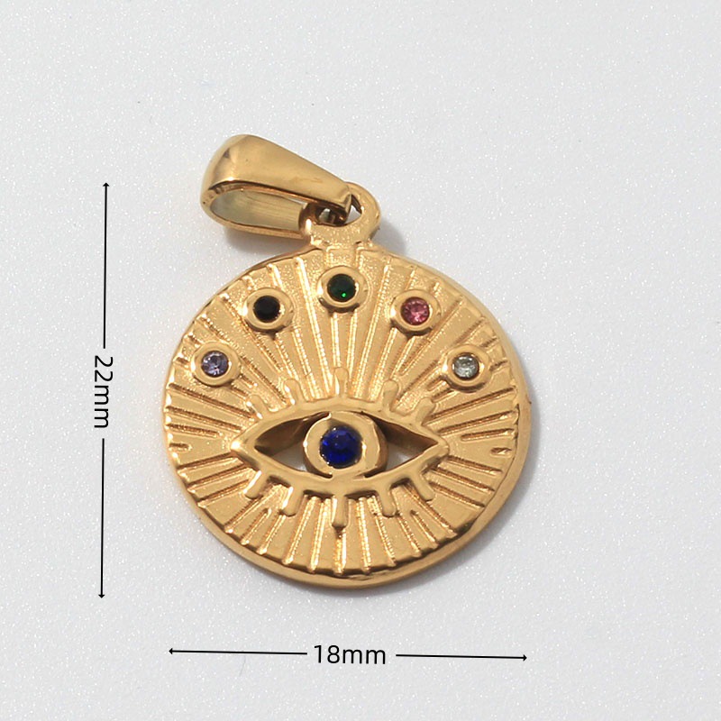 600g Weight Pendant Jewelry Making Type 18K Gold Plated Plating Material No Chain Chain Material 1 Piece Quantity Daily Occasion 304 Stainless Steel Material Sun, Devil's Eye, Moon Pattern All Seasons Season Women's Gender Polished Finish Plating Design Vintage Style Style 1 Piece 304 Stainless Steel 18K Gold Plated Sun Devil's Eye Moon Polished Pendant 14