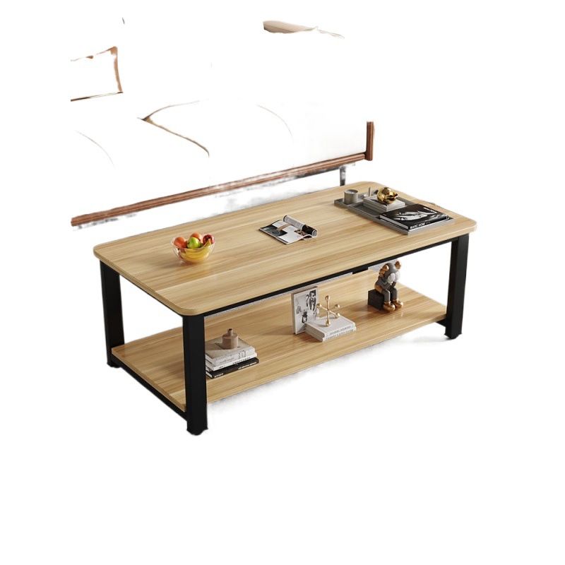 Mesa de centro de imitación con patrón de mármol, sala de estar simple, mesa de centro rectangular redondeada, mesa de té para apartamentos pequeños, mesa de alquiler, envío gratis