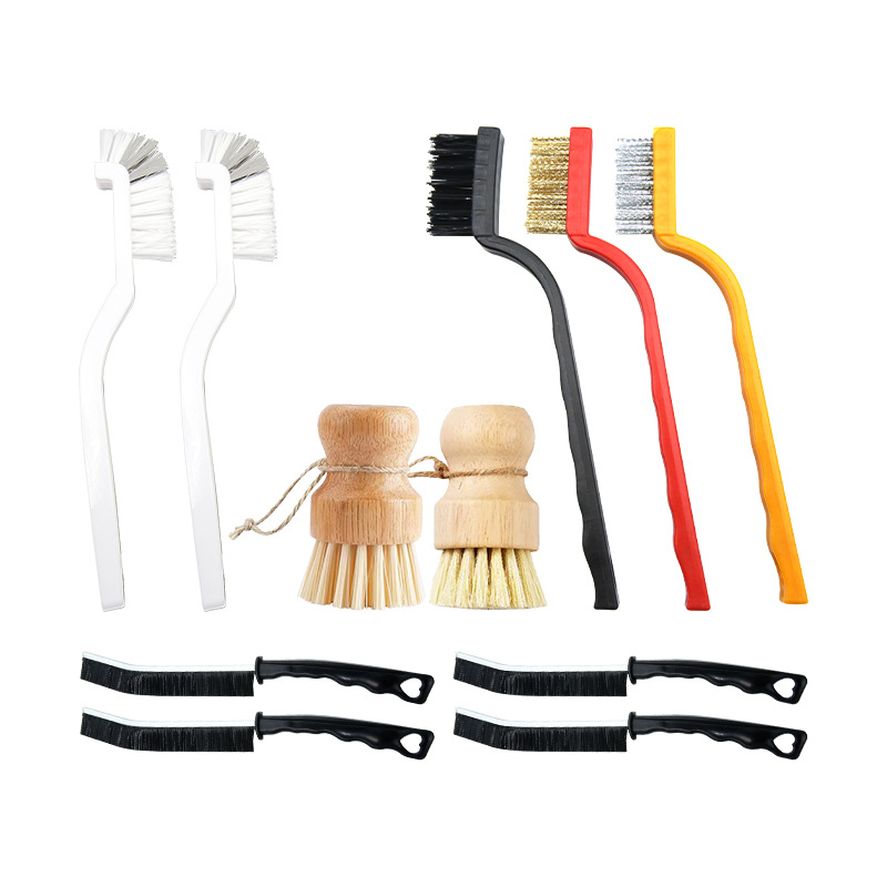 Set de 11 piezas (2 cepillos para langosta + 4 corazones de melocotón + 3 cepillos para estufa + 2 cepillos para ollas (uno sisal + PP cada uno))