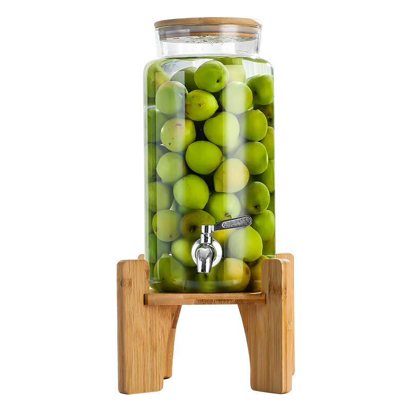 Venta al por mayor tarro sellado de borosilicato tarro de vino botella de vidrio ciruela enzima botella de vino vacía botella de vino de fruta tarro de auto-elaboración de cerveza