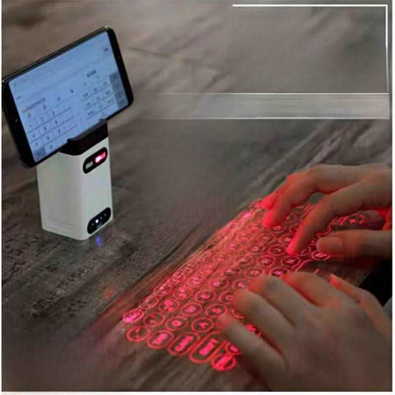 Holographic Laser Projection Keyboard Mobile Phone Cable Tablet Touch Laser Projector Creative Mobile Phone Desktop Stand