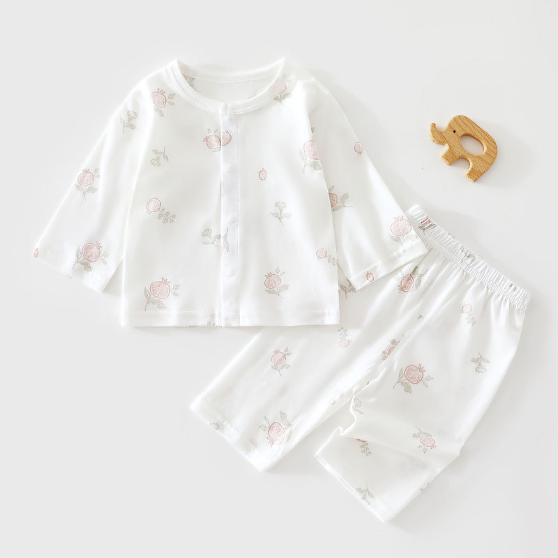 Pure Cotton Seamless Baby Long-Sleeve Set, Summer Thin Style Newborn Clothing, Baby Long Pants